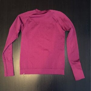 Lululemon Athletica Burgundy Ribbed Rest Less Pullover Shirt